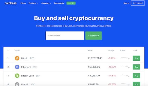 plateforme coinbase